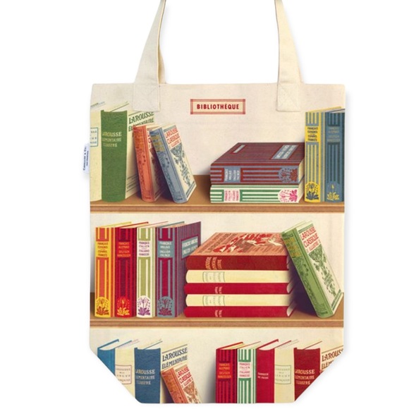 📚Cavallini Papers & Co. French Library Books Bibliotheque Canvas Tote - NWT - Picture 4 of 7